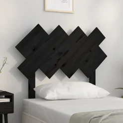 vidaXL Tête de lit Noir 92x3x81 cm Bois massif de pin 819204