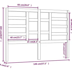 vidaXL Tête de lit Noir 146x4x104 cm Bois massif de pin 818144