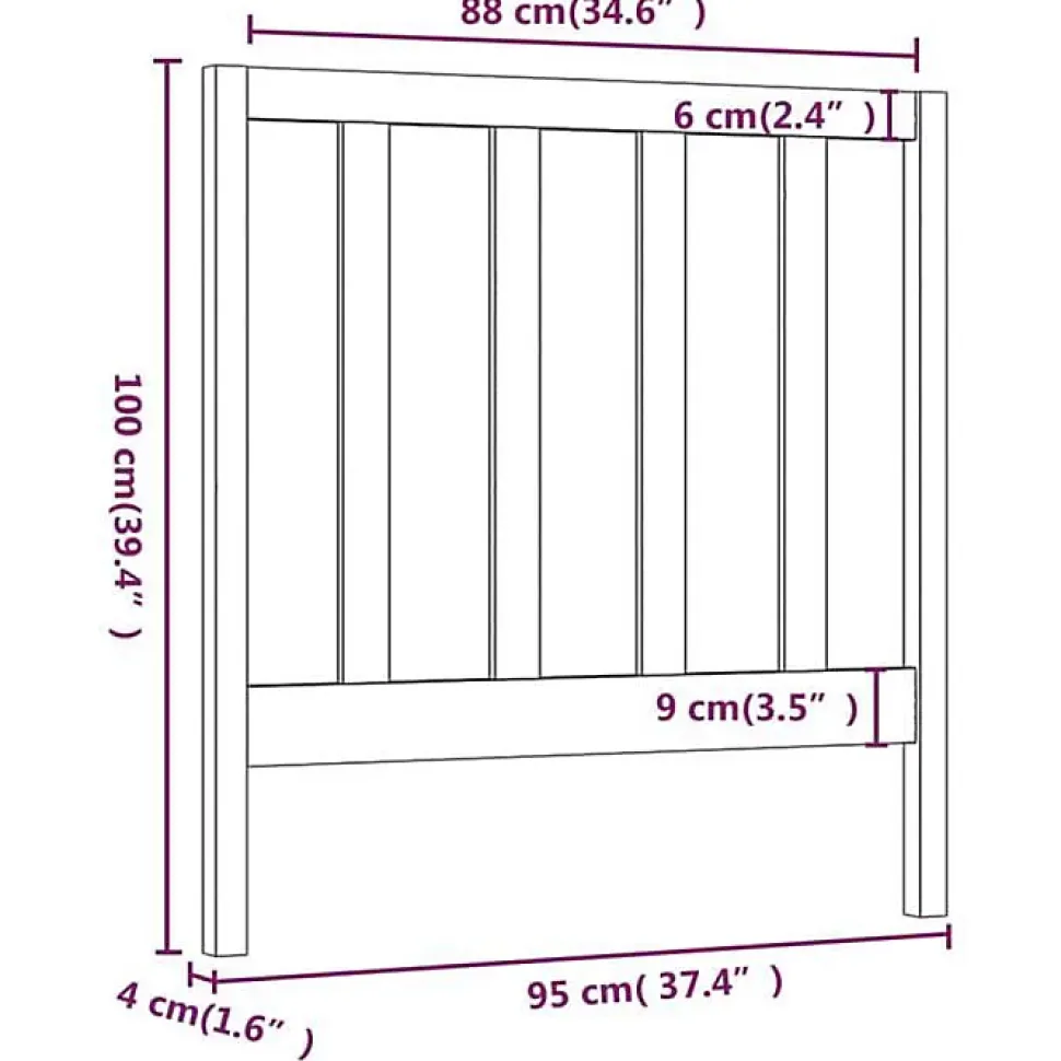 vidaXL Tête de lit 95x4x100 cm Bois massif de pin822237