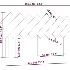 vidaXL Tête de lit 159,5x3x80,5 cm Bois massif de pin 819230