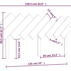 vidaXL Tête de lit 159,5x3x80,5 cm Bois massif de pin 819230