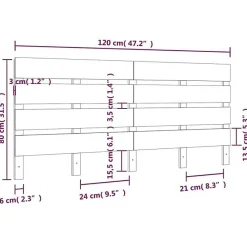 vidaXL Tête de lit 120x3x80 cm Bois massif de pin821337