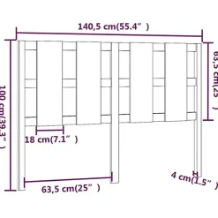 vidaXL Tête de lit 140,5x4x100 cm Bois massif de pin 817985