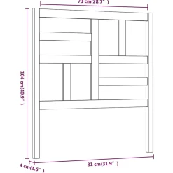 vidaXL Tête de lit 81x4x104 cm Bois massif de pin 818165