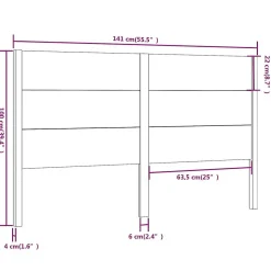 vidaXL Tête de lit 141x4x100 cm Bois massif de pin 818715