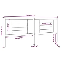 vidaXL Tête de lit 206x4x100 cm Bois massif de pin 818840