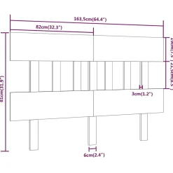 vidaXL Tête de lit 163,5x3x81 cm Bois massif de pin 819130