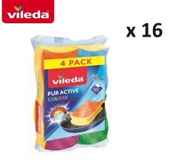 Vileda - Pack de 16 x 4 - Eponges en mousse - Grattantes sans rayer - 64 éponges
