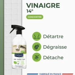 Vinaigre blanc détartrant pulvérisateur 14° Starwax 1L