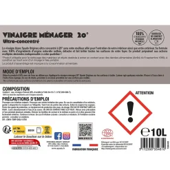 Vinaigre blanc ultra concentré à 20° Gloss 10L