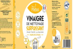 Vinaigre de nettoyage surpuissant 9,5° Phébus citron 1L