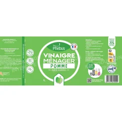 Vinaigre de nettoyage surpuissant 9,5° Phébus pomme 1L