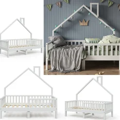 Vitalispa Lit cabane Blanc 80x160 cm