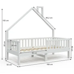 Vitalispa Lit cabane Blanc 80x160 cm