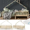 Vitalispa Lit cabane Naturel bois 90x200 cm avec matelas