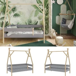 Vitalispa Lit denfant Gris 80x160 cm