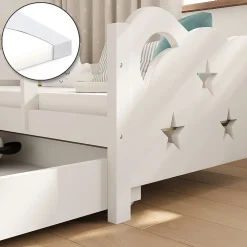 Vitalispa Lit pour enfant Blanc 70x140 cm avec tiroir et matelas