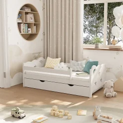 Vitalispa Lit pour enfant Blanc 70x140 cm avec tiroir et matelas