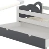 Vitalispa Lit pour enfant blanc/gris 80x160 cm avec tiroir et matelas