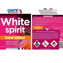 White Spirit sans odeur Onyx bricolage 5 L